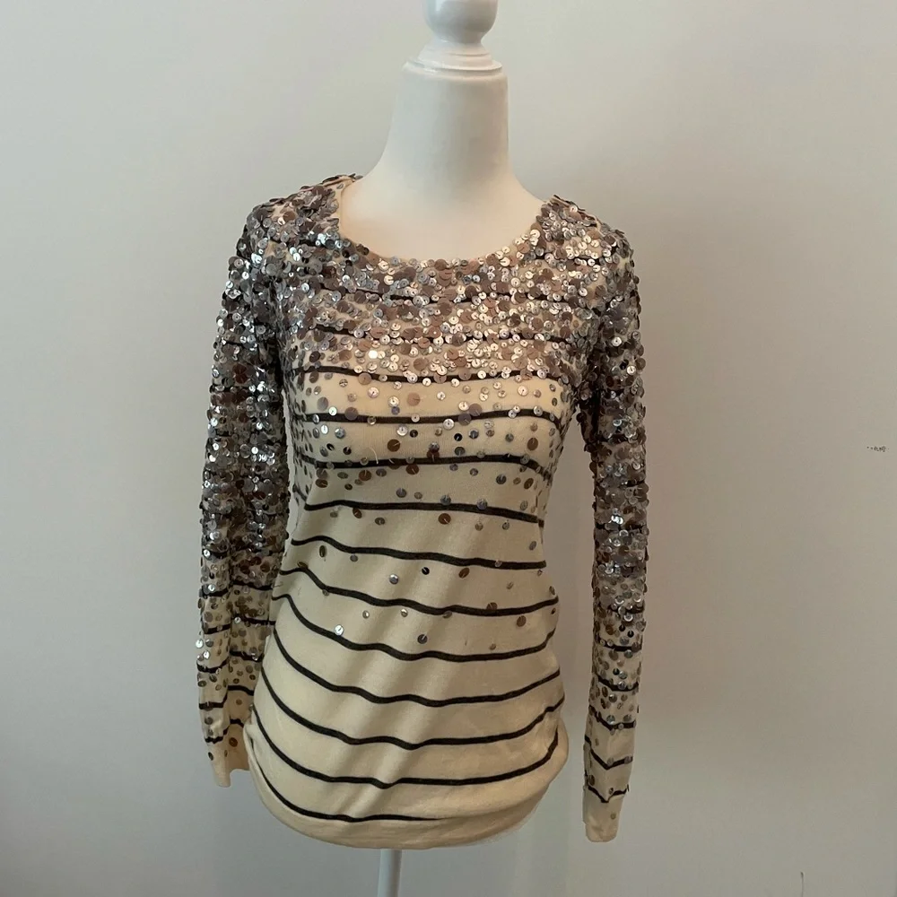COPY - J. Crew Merino Confetti Stripe Sweater - Picture 2 of 5